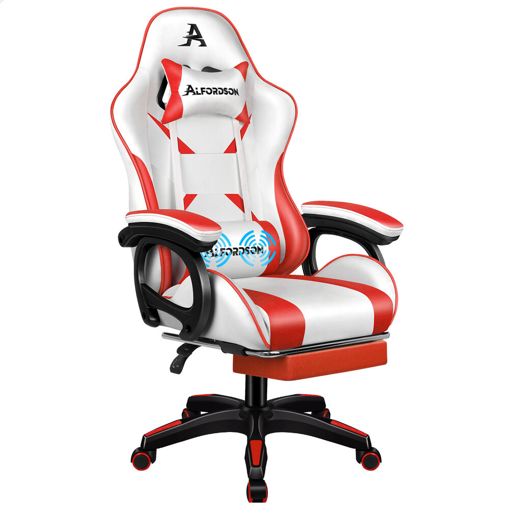 ALFORDSON Gaming Office Chair Racing Massage Computer Seat Footrest Leather