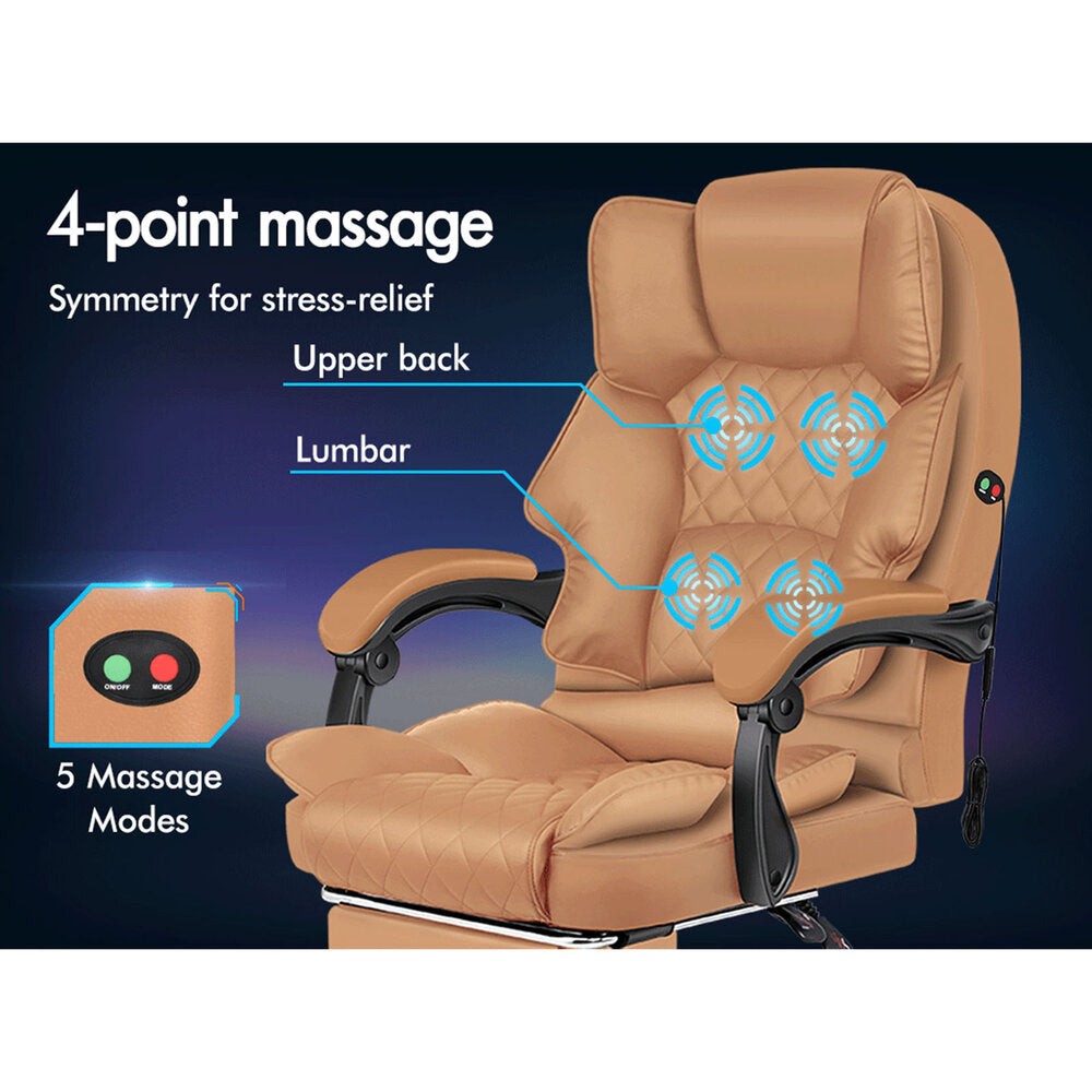 ALFORDSON Massage Office Chair Executive Recliner Gaming Computer Seat Leather