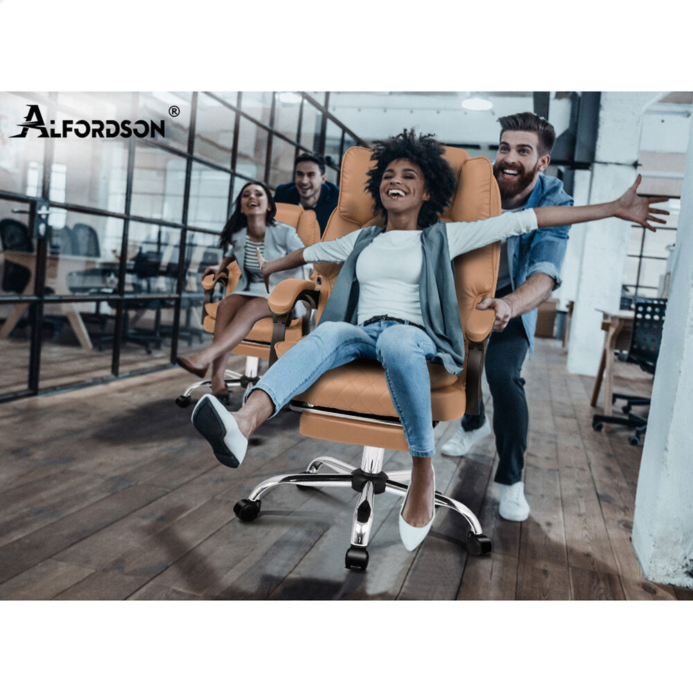 ALFORDSON Massage Office Chair Executive Recliner Gaming Computer Seat Leather