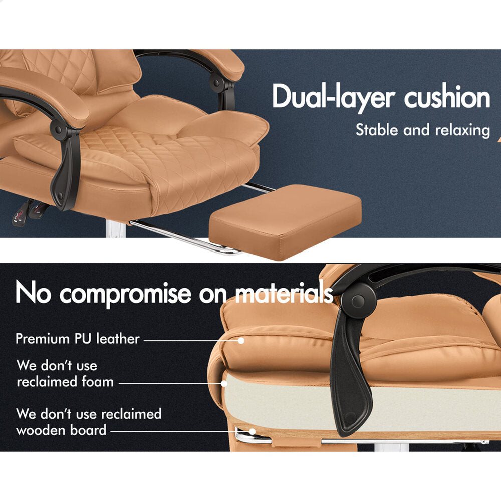 ALFORDSON Massage Office Chair Executive Recliner Gaming Computer Seat Leather