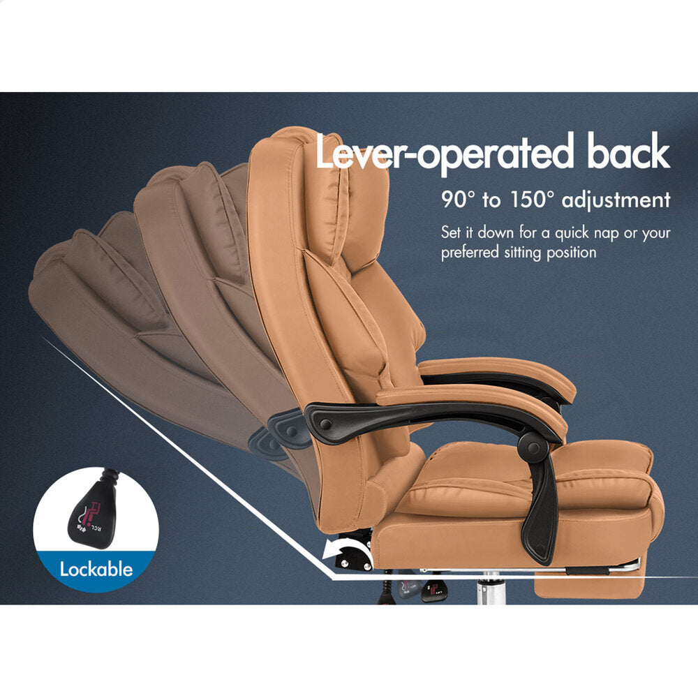 ALFORDSON Massage Office Chair Executive Recliner Gaming Computer Seat Leather