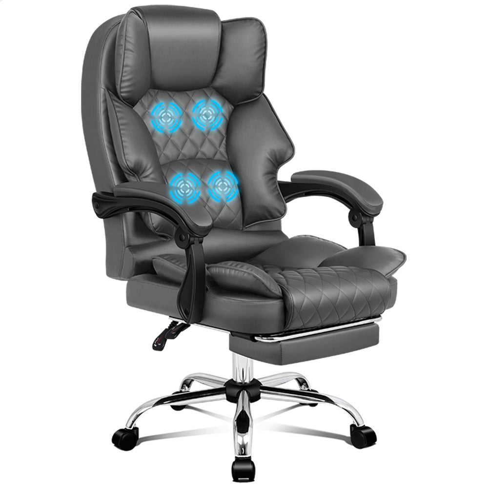ALFORDSON Massage Office Chair Executive Recliner Gaming Work Seat PU Leather