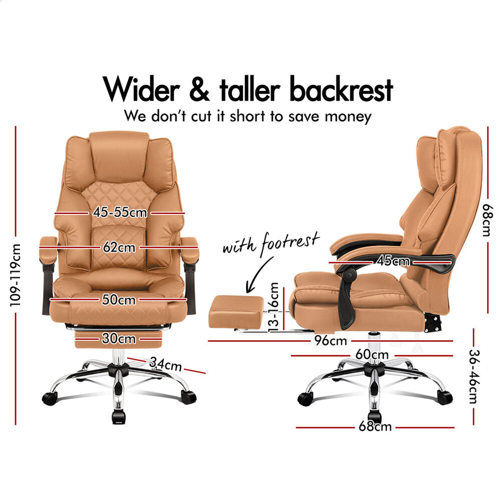 ALFORDSON Massage Office Chair Executive Heated Seat Computer Racing Recliner