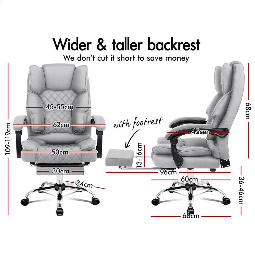ALFORDSON Massage Office Chair Heated Fabric Seat Executive Racing Computer