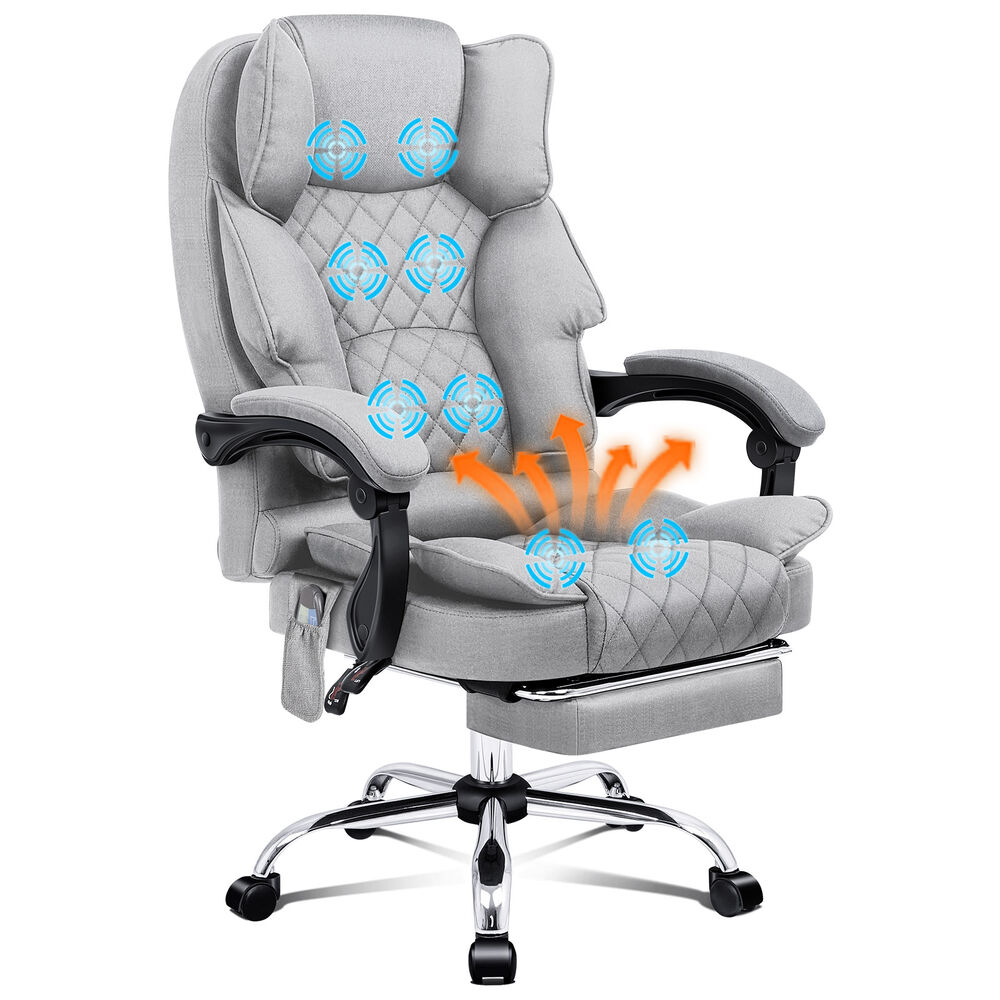 ALFORDSON Massage Office Chair Heated Fabric Seat Executive Racing Computer