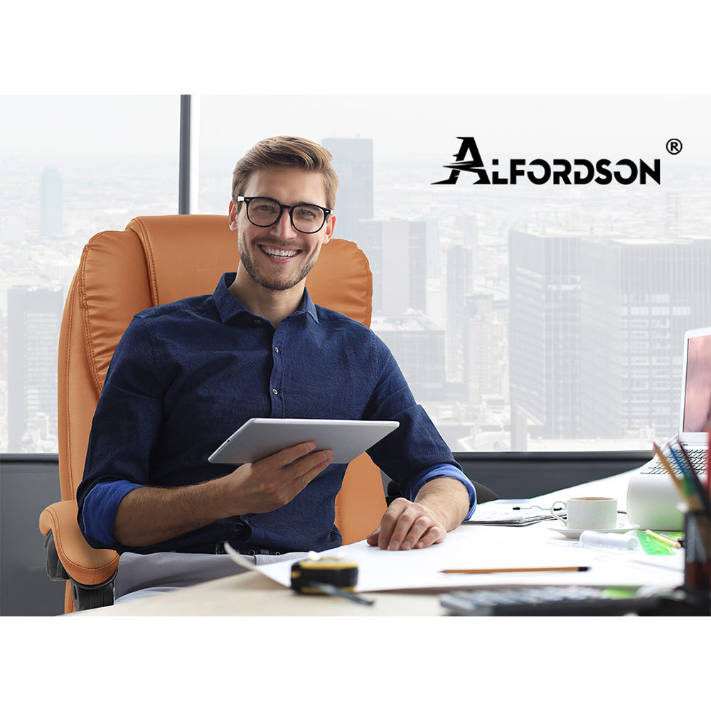 Alfordson Office Chair Gaming Executive Computer Racer Footrest PU Leather Seat