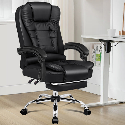 ALFORDSON Office Chair PU Leather Seat Black