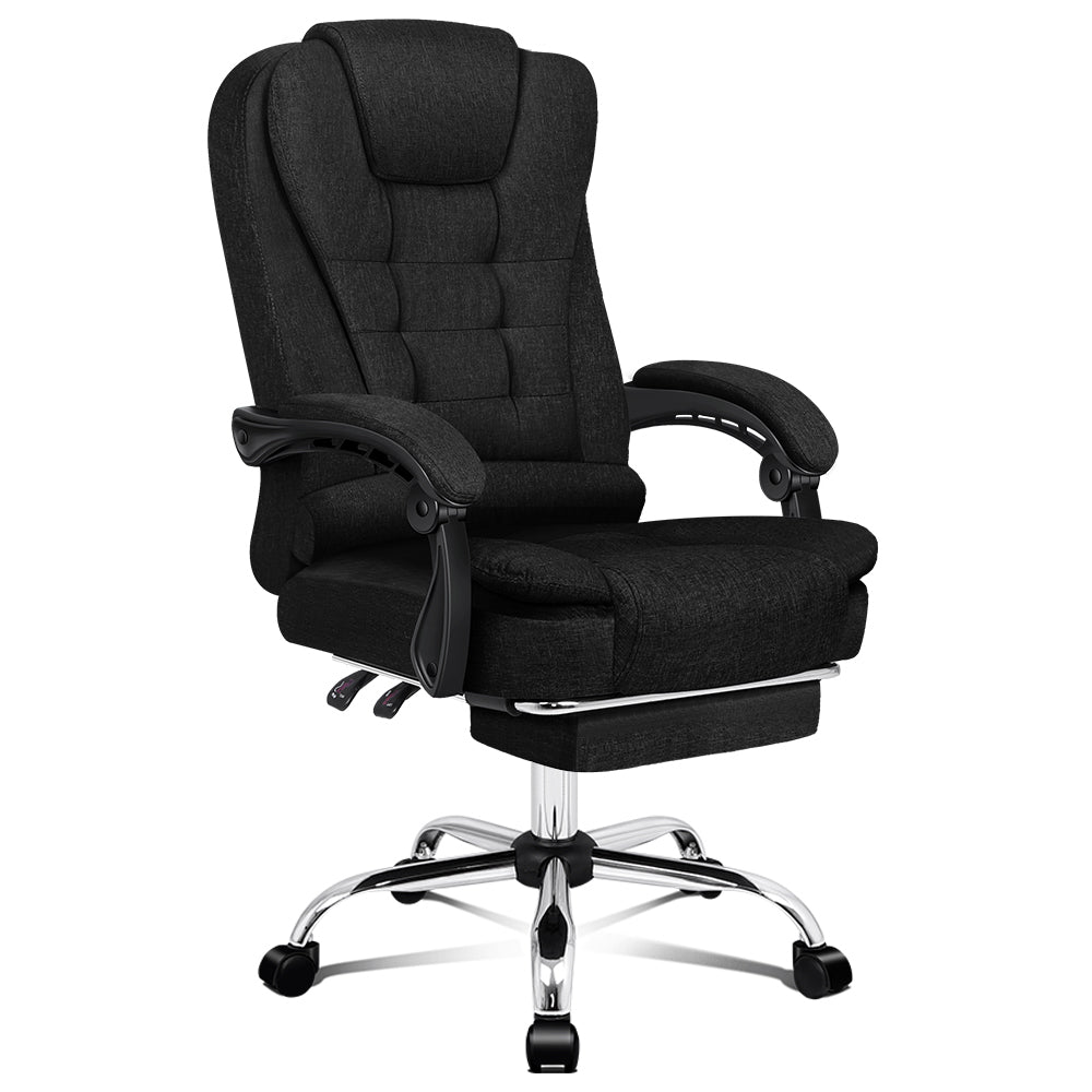 ALFORDSON Office Chair Gaming Executive Computer Racer Footrest Fabric Black