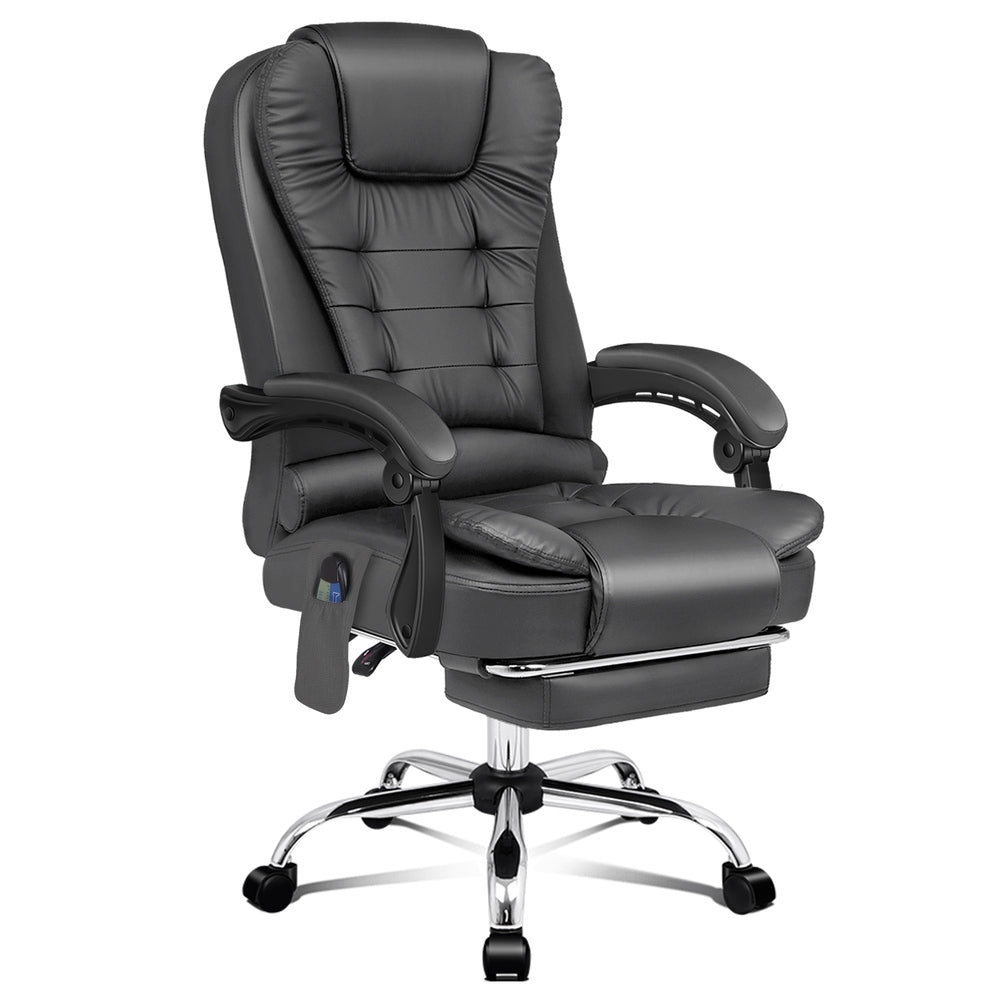 ALFORDSON Massage Office Chair Heated Seat Executive Racer Gaming PU Leather