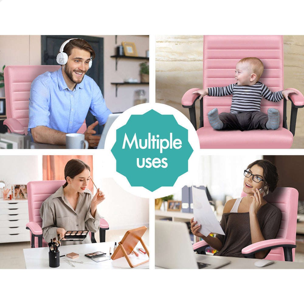 ALFORDSON Office Chair Executive Mid Back Pink
