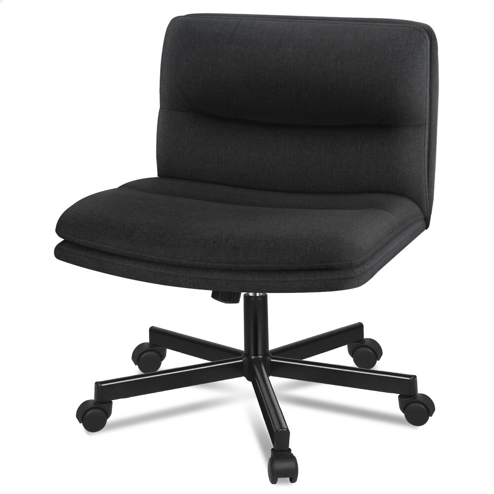 ALFORDSON Desk Chair Office Computer Armless Wide Seat Mid Back Fabric Black
