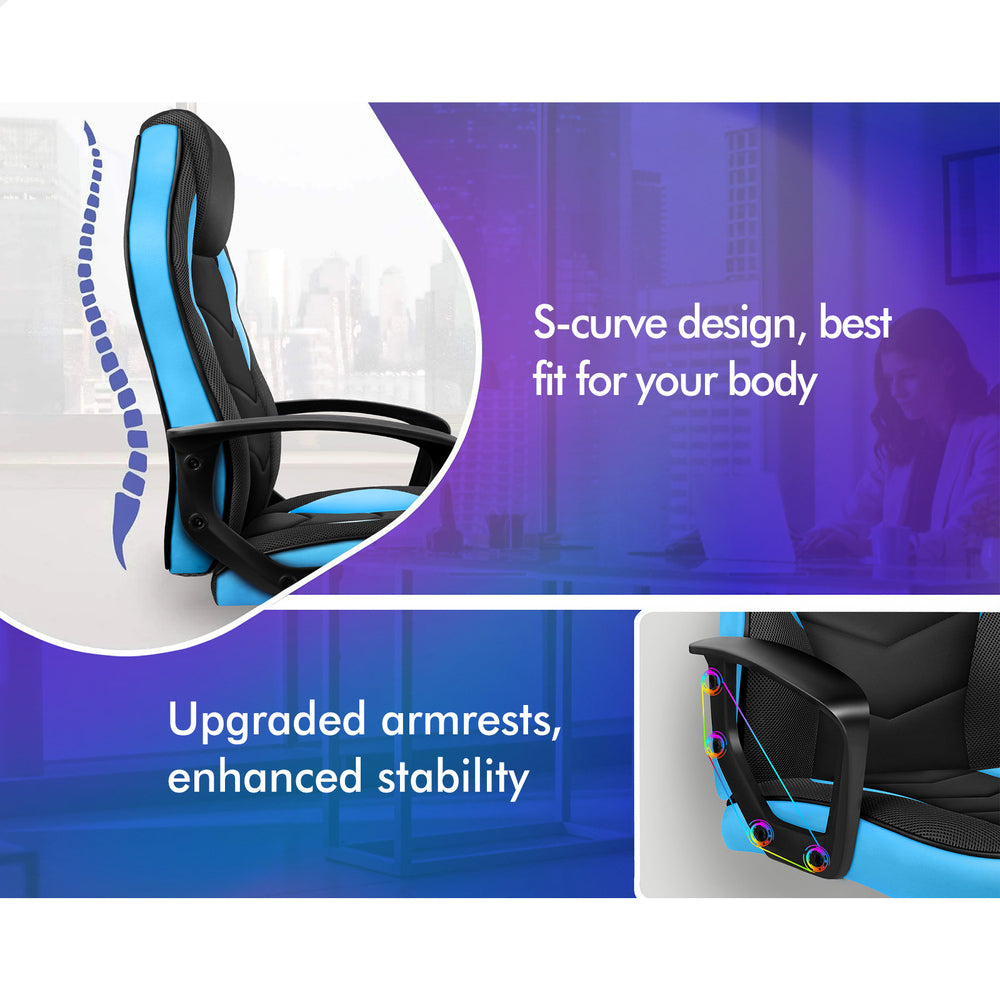 ALFORDSON Gaming Chair Office Executive Blue
