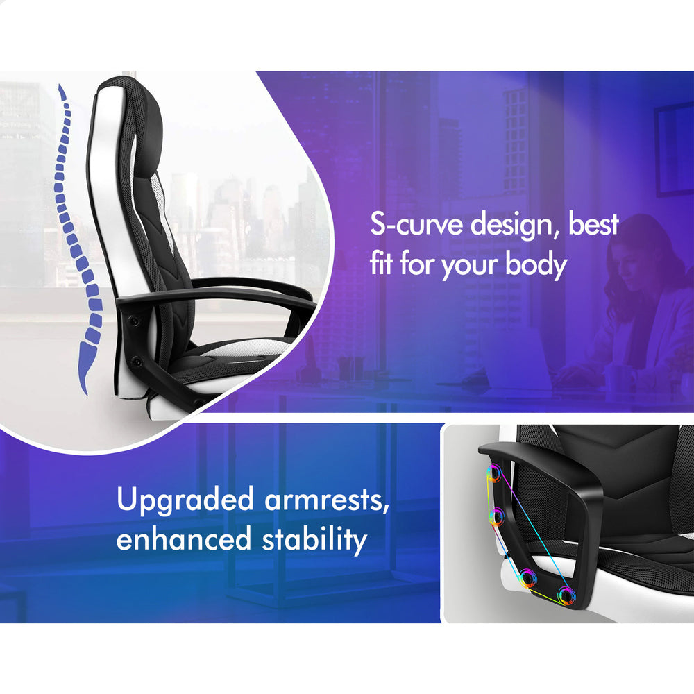 ALFORDSON Gaming Chair Office Executive White
