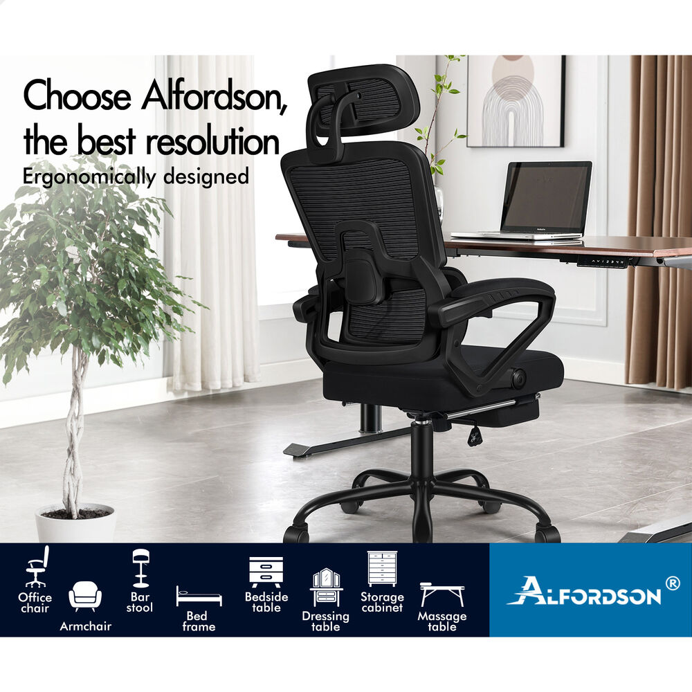 ALFORDSON Mesh Office Chair Racing Ergonomic Executive Computer Recliner Work