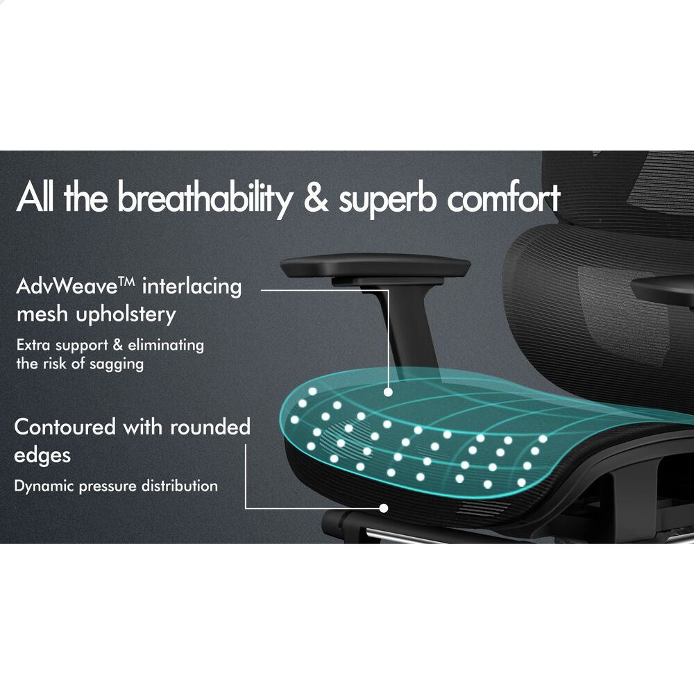 ALFORDSON Ergonomic Office Chair Mesh Seat Desk Computer Gaming All Black