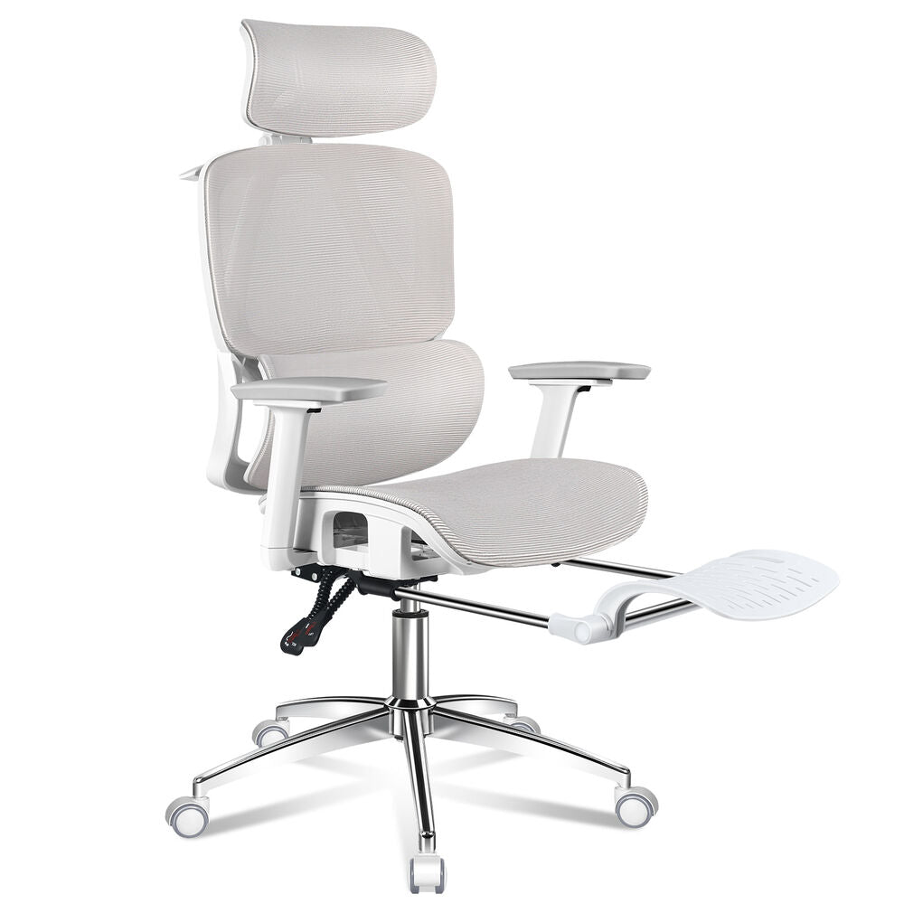 ALFORDSON Ergonomic Office Chair Mesh Seat Desk Computer Gaming White & Grey