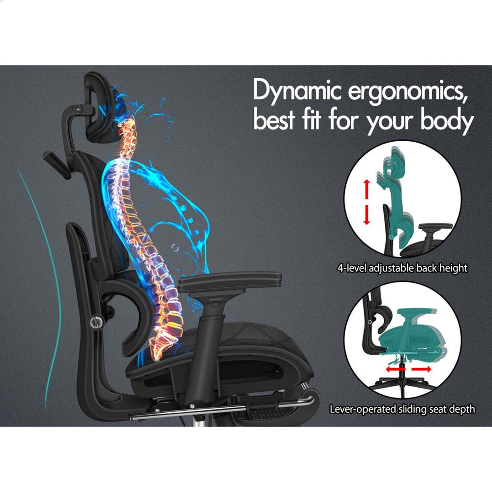 ALFORDSON Ergonomic Office Chair Mesh Executive All Black