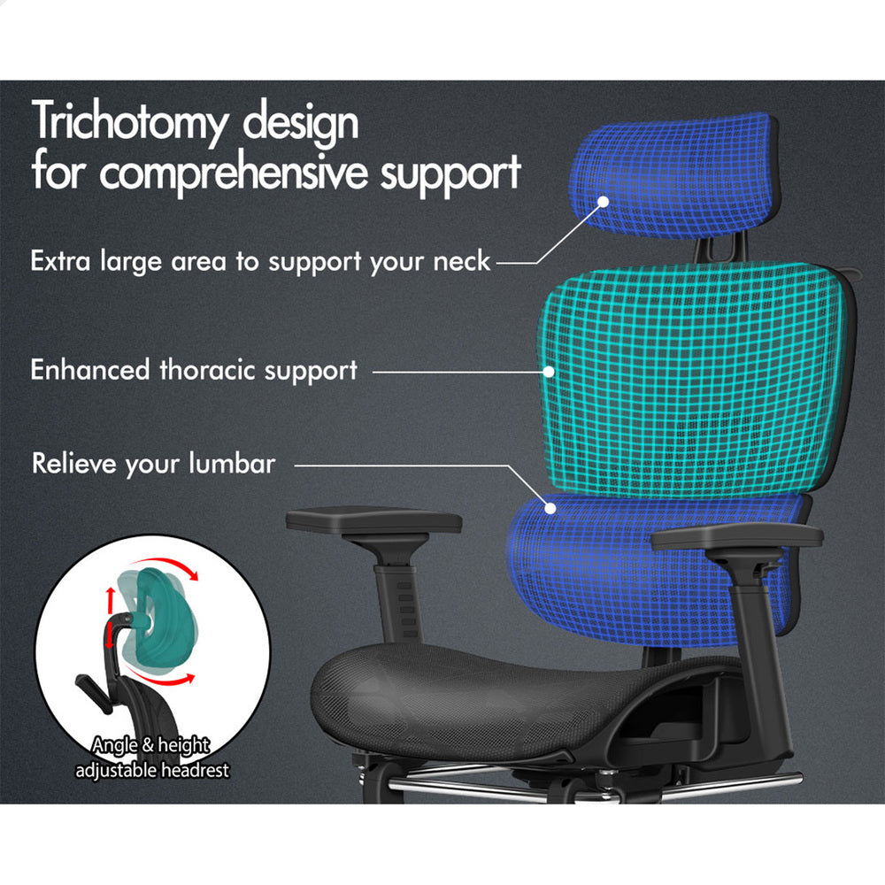 ALFORDSON Ergonomic Office Chair Mesh Executive All Black