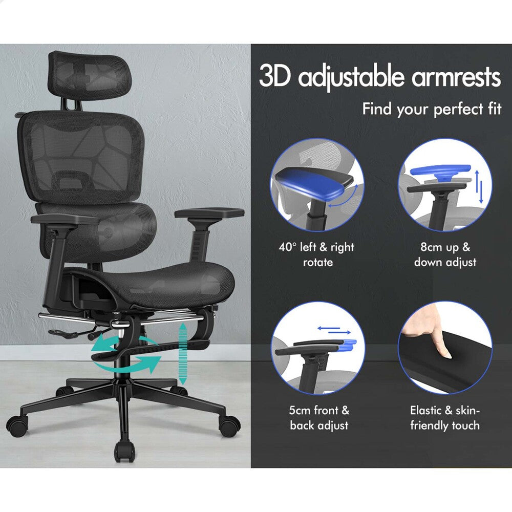 ALFORDSON Ergonomic Office Chair Mesh Executive All Black