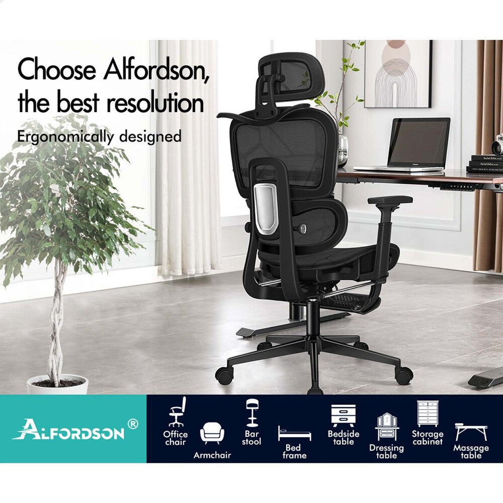 ALFORDSON Ergonomic Office Chair Mesh Executive All Black