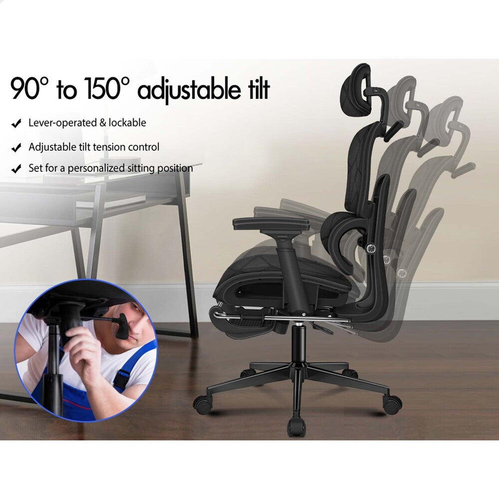ALFORDSON Ergonomic Office Chair Mesh Executive All Black