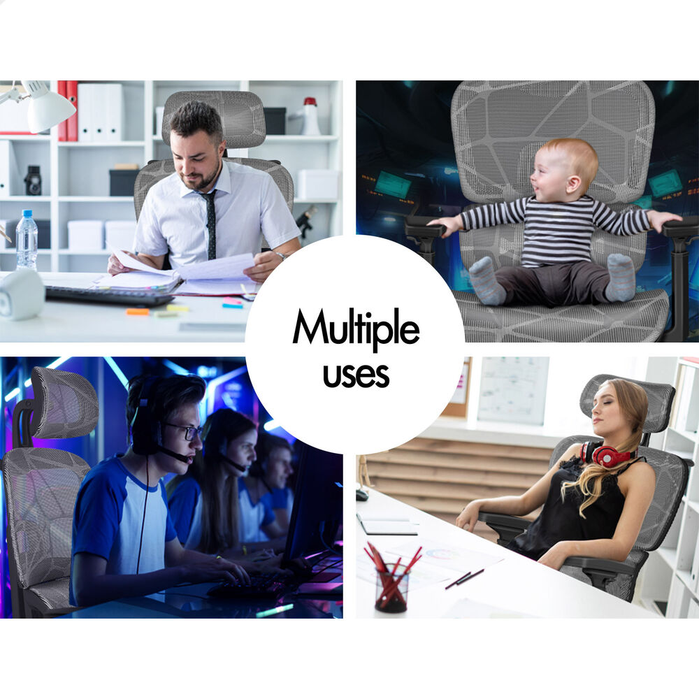 ALFORDSON Ergonomic Office Chair Mesh Executive Gaming Work Seat Black Grey