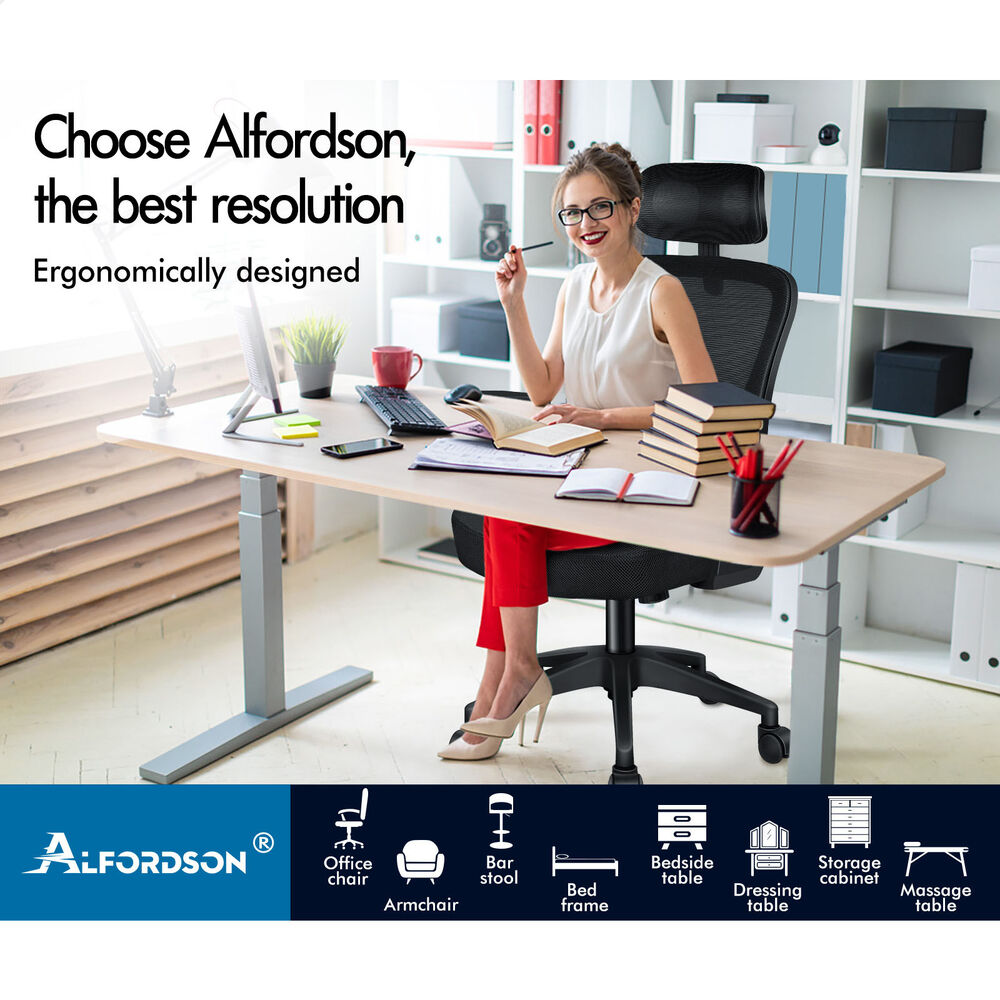 ALFORDSON Mesh Office Chair Executive Fabric Seat Tilt Gaming Racing Computer