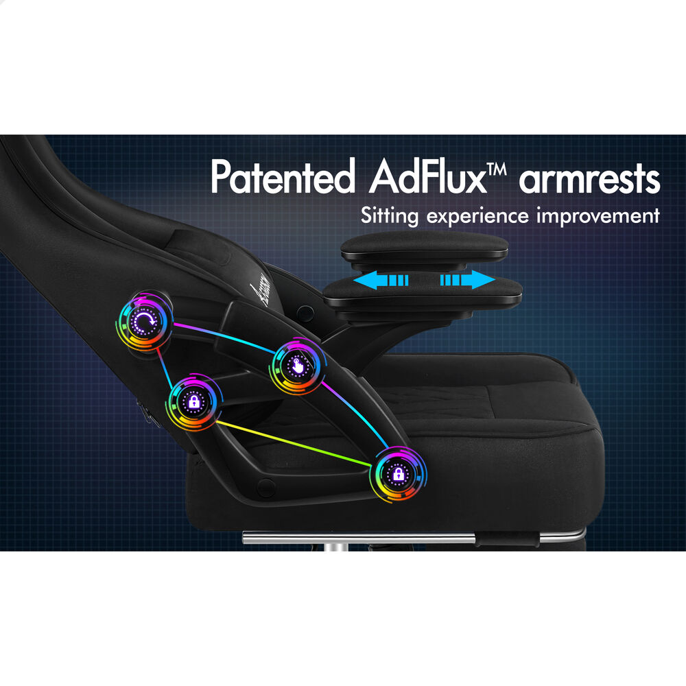 ALFORDSON Gaming Office Chair Massage Computer Footrest Seat Fabric Black
