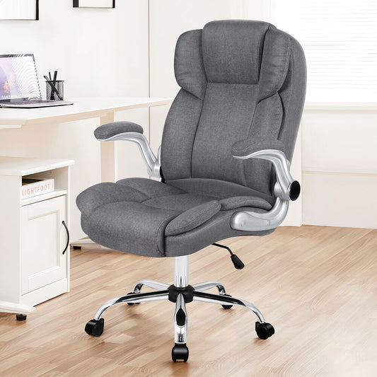 ALFORDSON Office Chair Executive Computer Gaming Racer Fabric Work Seat Grey