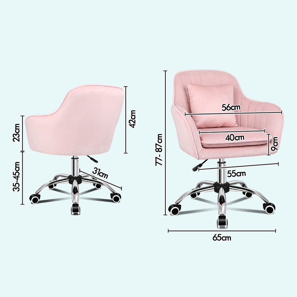 ALFORDSON Velvet Office Chair Computer Desk Chairs Swivel Armchair Work Seat Pink Adult Kids