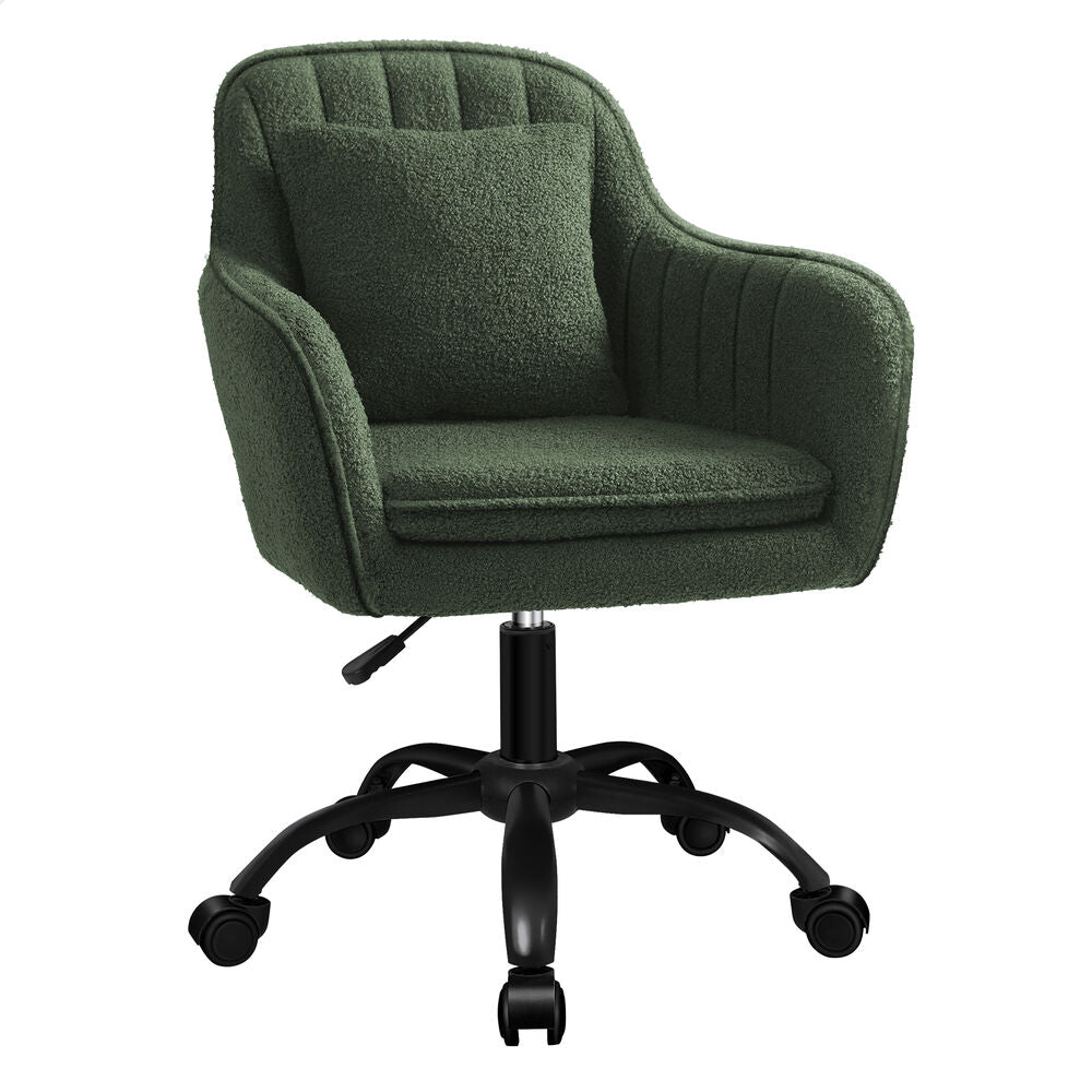 ALFORDSON Boucle Office Chair Computer Swivel Armchair Work Adult Kids Green
