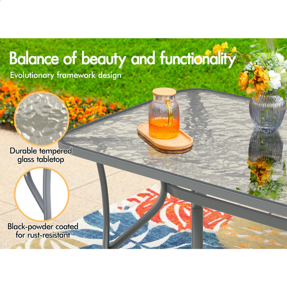 ALFORDSON 7PCS Outdoor Dining Set Garden Table and Chairs Patio Furniture Grey
