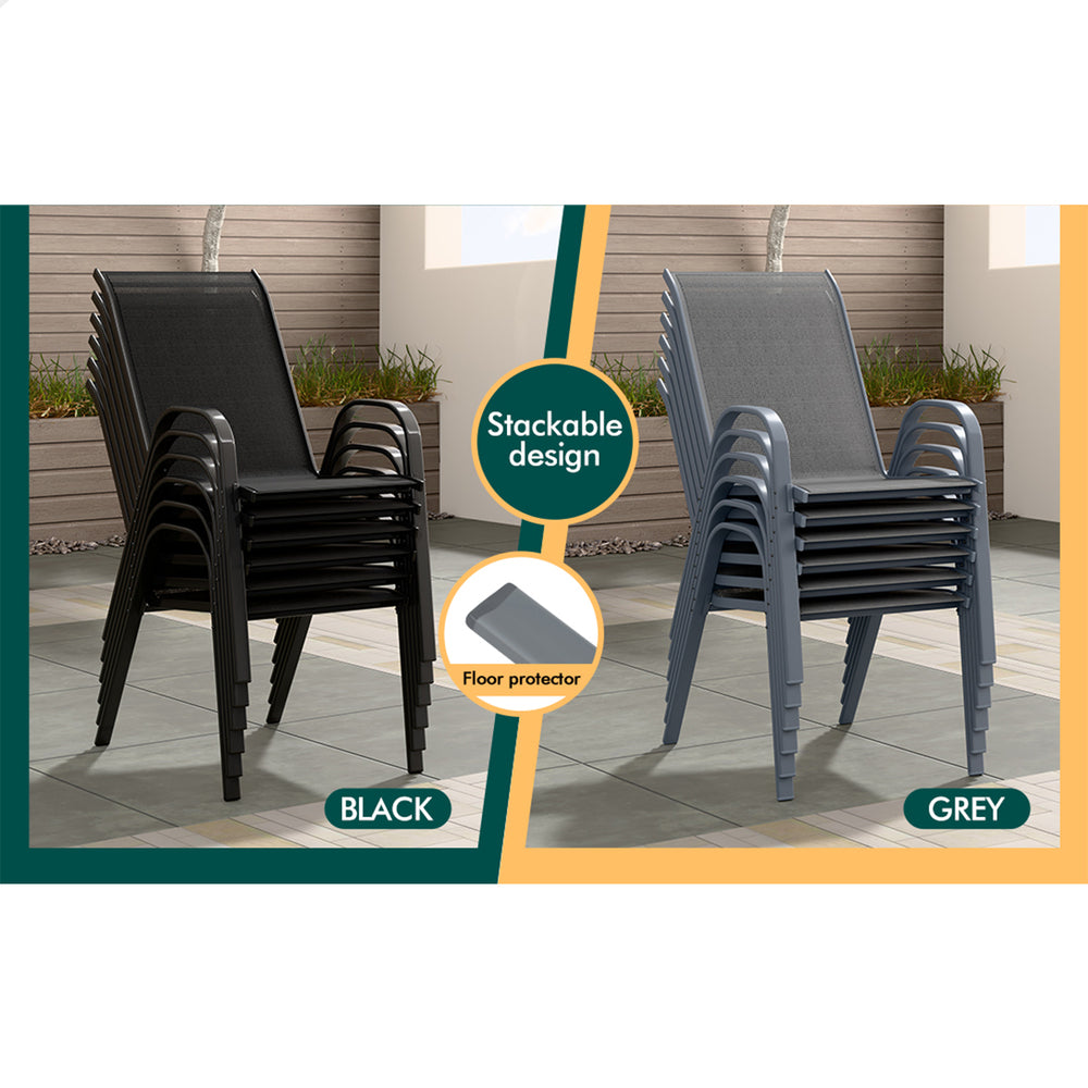 ALFORDSON 7PCS Outdoor Dining Set Patio Table and Chairs Garden Furniture Grey