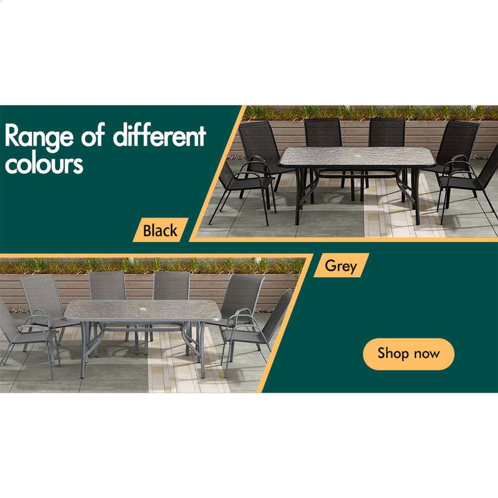 ALFORDSON 7PCS Outdoor Dining Set Patio Table and Chairs Garden Furniture Grey