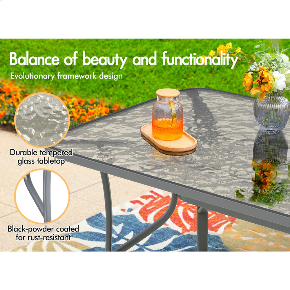 ALFORDSON 7PCS Outdoor Dining Set Patio Table and Chairs Garden Furniture Grey