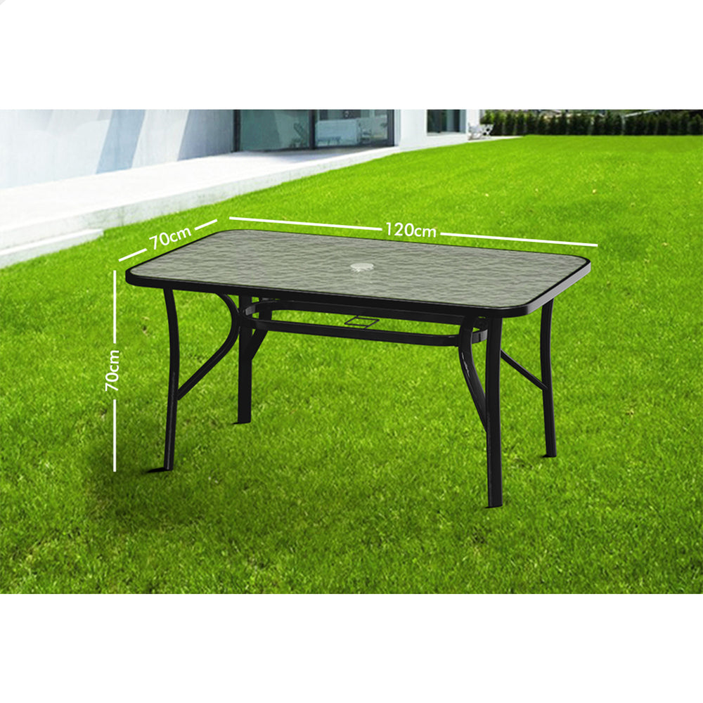 ALFORDSON Patio Dining Table Garden 120CM X 70CM Black