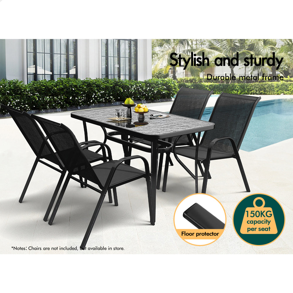 ALFORDSON Patio Dining Table Garden 120CM X 70CM Black