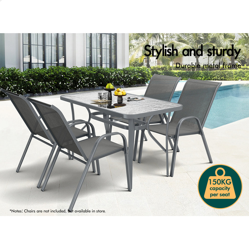 ALFORDSON Patio Dining Table Garden 120CM X 70CM Grey