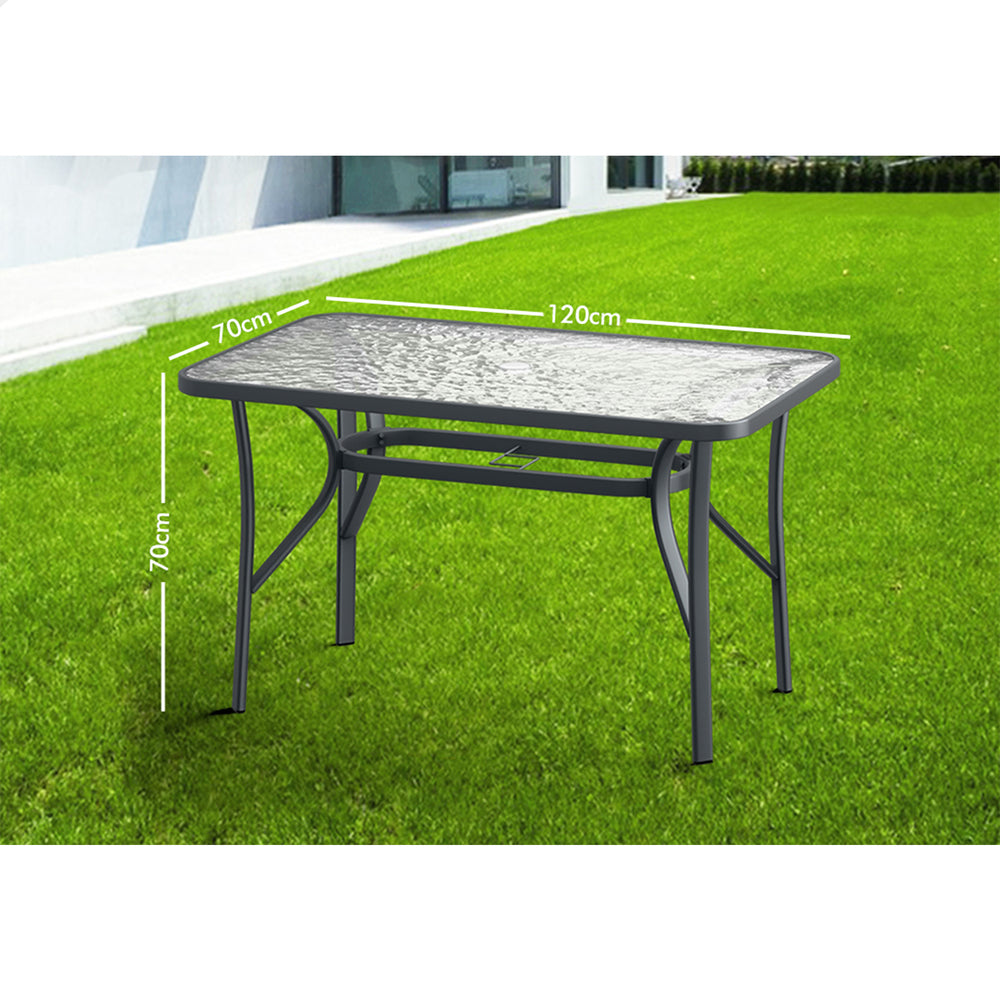 ALFORDSON Patio Dining Table Garden 120CM X 70CM Grey