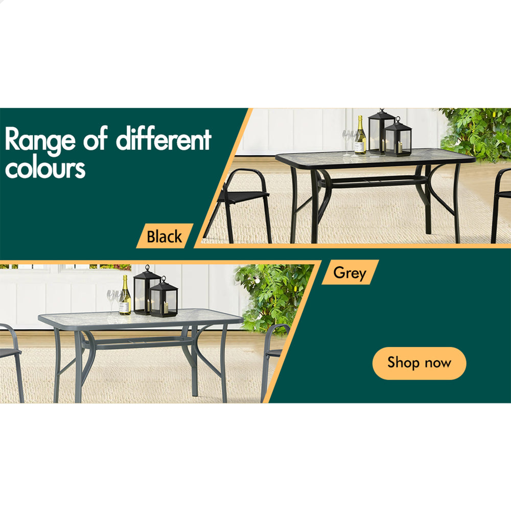 ALFORDSON Patio Dining Table Garden 120CM X 70CM Grey