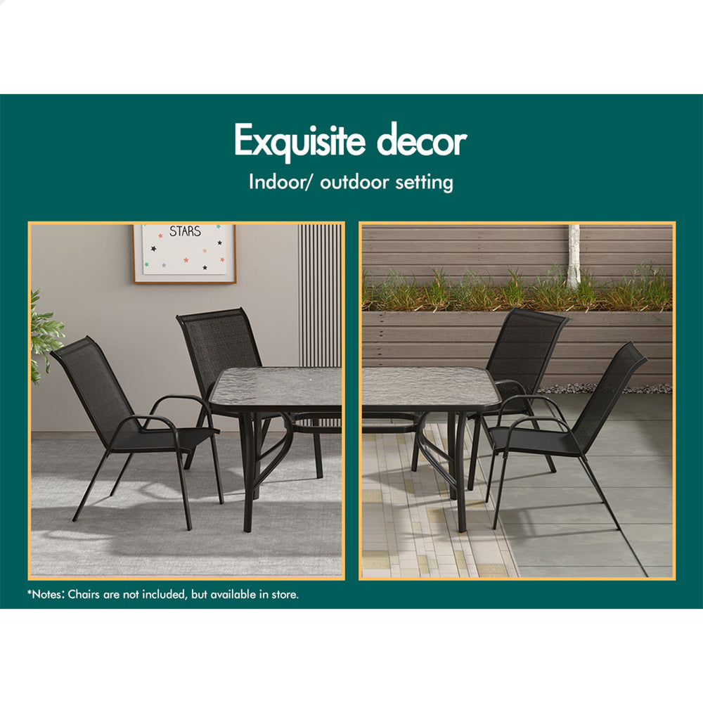 ALFORDSON Patio Dining Table Garden 140CM X 80CM Black