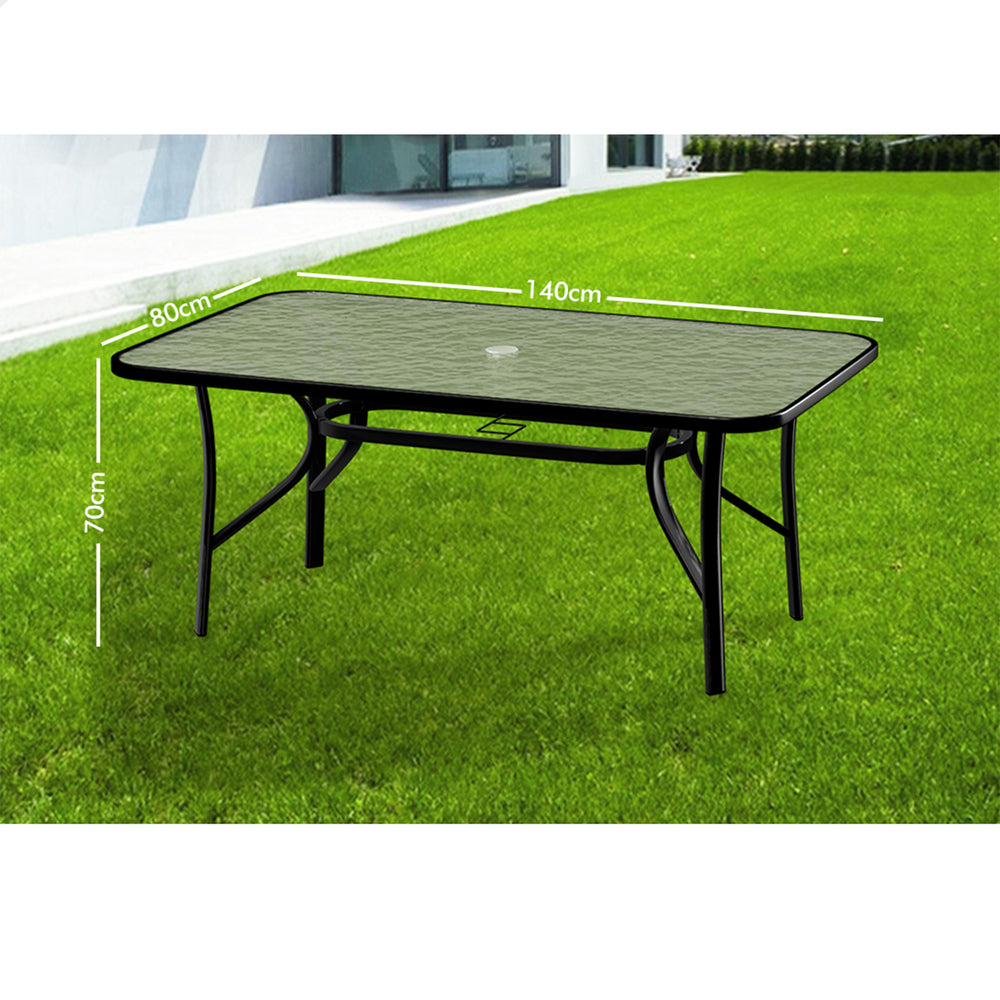 ALFORDSON Patio Dining Table Garden 140CM X 80CM Black