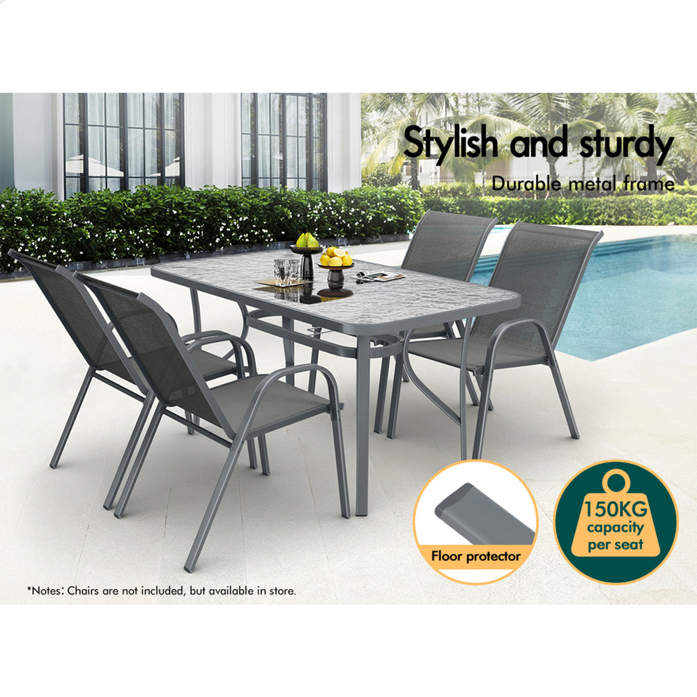 ALFORDSON Patio Dining Table Garden 140CM X 80CM Grey
