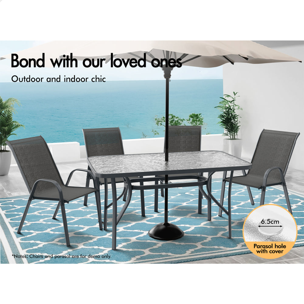 ALFORDSON Patio Dining Table Garden 140CM X 80CM Grey