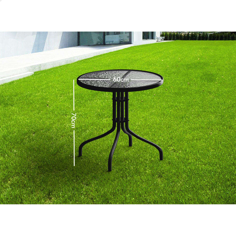 ALFORDSON Patio Coffee Side Table 60CM Black