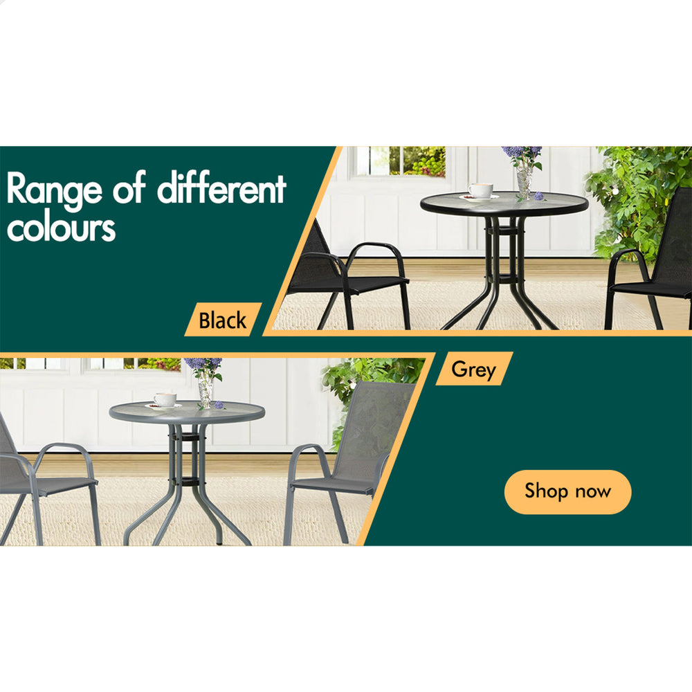 ALFORDSON Patio Coffee Side Table 60CM Grey