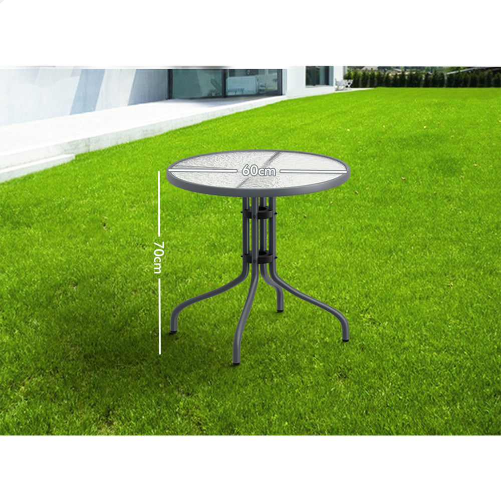 ALFORDSON Patio Coffee Side Table 60CM Grey