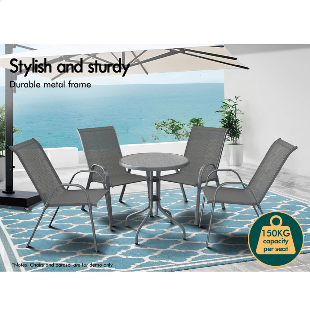 ALFORDSON Patio Coffee Side Table 60CM Grey