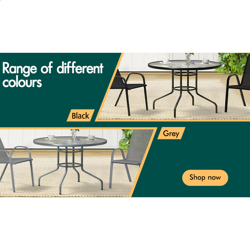 ALFORDSON Patio Dining Table Round 90CM Grey