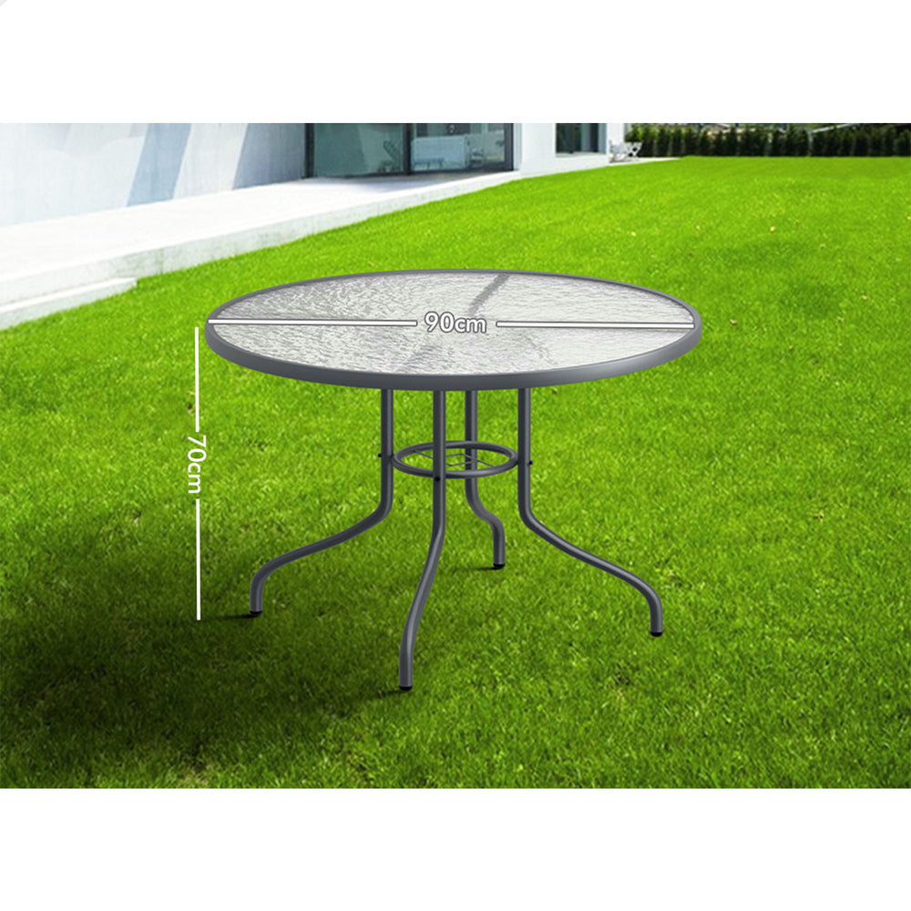 ALFORDSON Patio Dining Table Round 90CM Grey